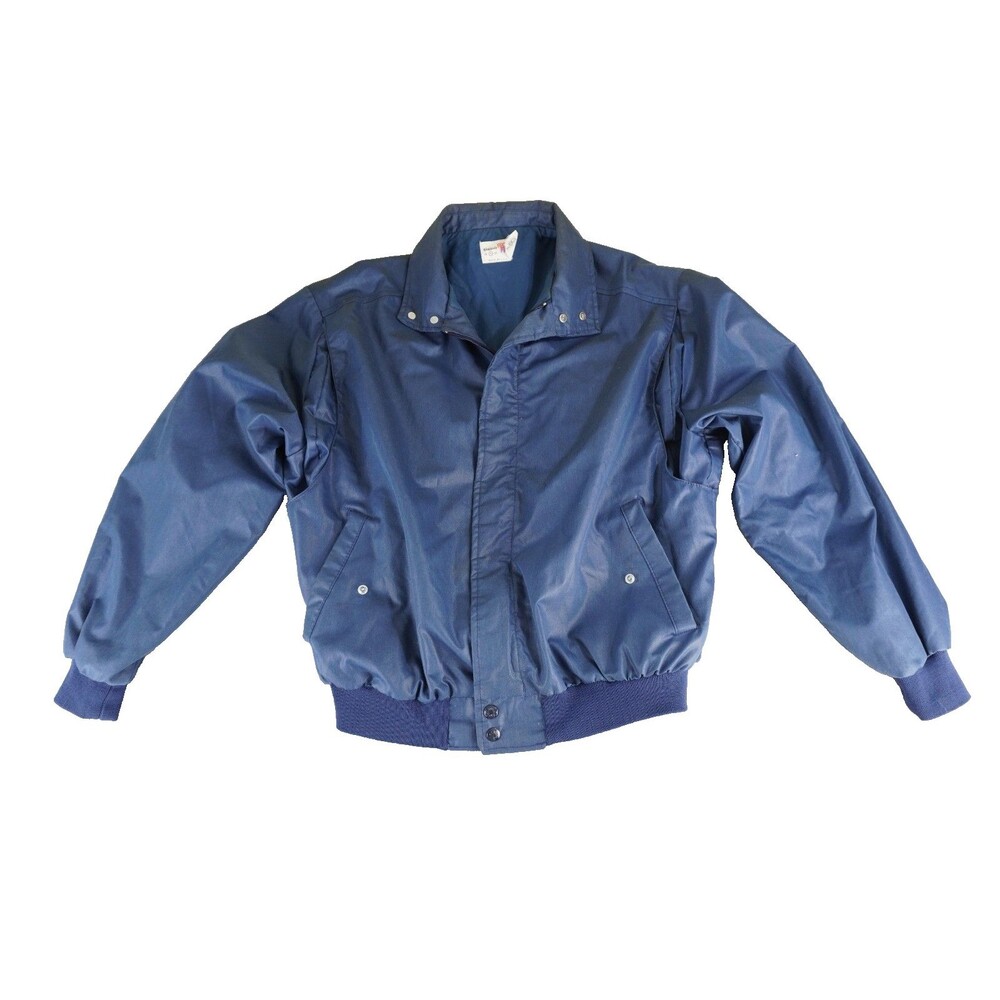 Vintage King Louie Bomber Jacket Men's XL Navy Blue Zippered Made In USA